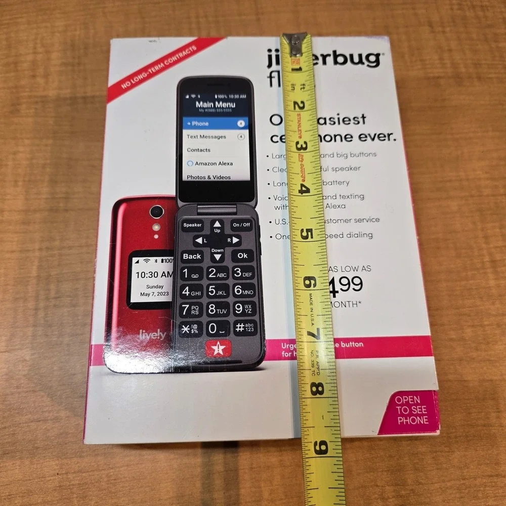 Jitterbug Flip2 Easy to Use Seniors Flip Cell Phone Red in Color SEALED‎ Lively!